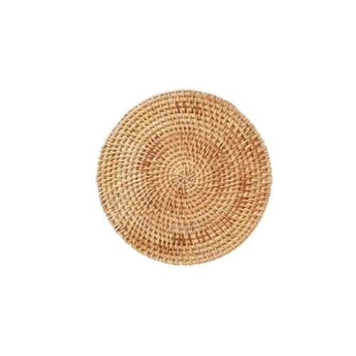 ZNJAMN Isolierunterlage FüR Geschirr Rundes, wärmeisolierendes Tischset, Haushaltstischset aus Rattan, verbrühungshemmend, gewebt, for Teetassen, Schüsseln, Pfannen FüR Geschirr(16cm) von ZNJAMN