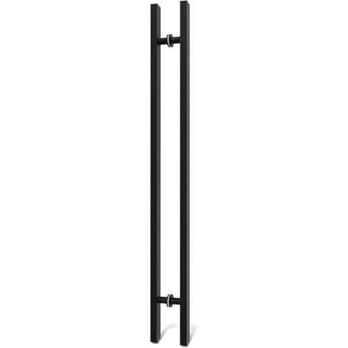 ZNJAMN Scheunentorgriff 48 Zoll großer Edelstahl-Haustürgriff, doppelseitiger Pull-Push-Schiebetürgriff, H-förmiger Türgriff FüR Eine HolztüR, SchranktüR von ZNJAMN