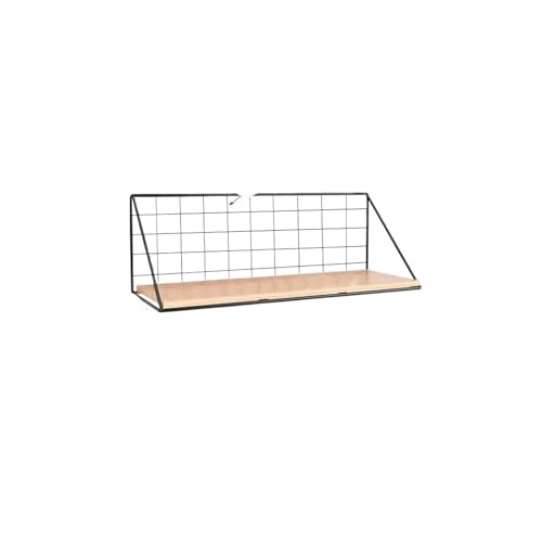 ZNJAMN Schweberegal 1Pcs Schwimmende Regale Wand Montiert Holz Lagerung Display Regal Mit Metall Draht Korb Hängen Rack for Schlafzimmer Badezimmer(25 * 10 * 12.5cm) von ZNJAMN