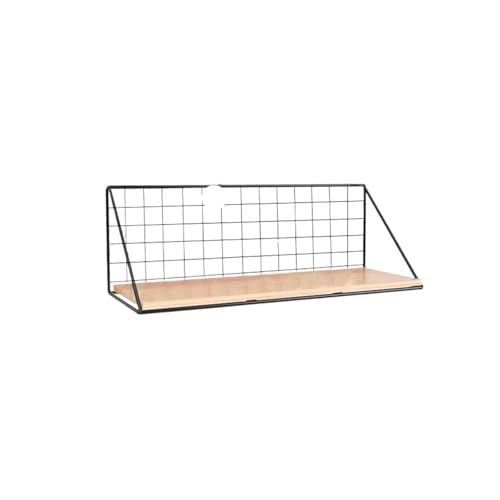 ZNJAMN Schweberegal 1Pcs Schwimmende Regale Wand Montiert Holz Lagerung Display Regal Mit Metall Draht Korb Hängen Rack for Schlafzimmer Badezimmer(35 * 11 * 14cm) von ZNJAMN
