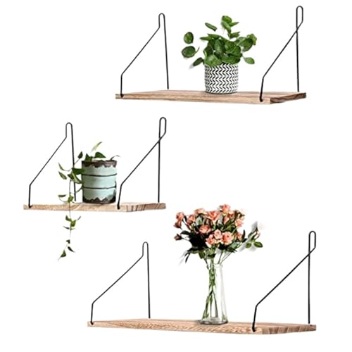 ZNJAMN Schweberegal 3 Teile/Satz Schwimmende Wand Regale Wand Hängen Regal Wand Bücherregal for Badezimmer Küche Esszimmer Wohnzimmer Holz von ZNJAMN
