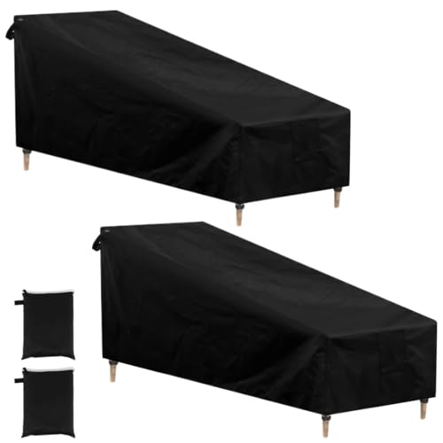 ZNJAMN Sonnenliegen-Abdeckung Schutzhülle for Gartenliege, wasserdicht, UV-beständig, for Gartenmöbel, for Sonnenliege, Liegestuhl FüR Sessel(2Pcs) von ZNJAMN
