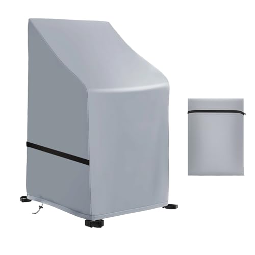 ZNJAMN Sonnenliegen-Abdeckung wasserdichte Gartenstuhlbezüge, UV-beständiges Oxford-Gewebe, Bezüge for stapelbare Outdoor-Stühle, Terrassenstuhlbezüge, Möbelschutz FüR Sessel(Grey) von ZNJAMN