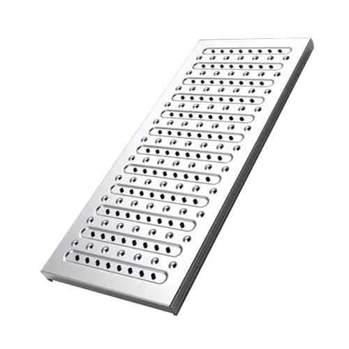 201 Edelstahl-Entwässerungsgitter, 0,05 Zoll Dick, rutschfeste Abflussgitterabdeckung Für Garten, Hof, Gehweg, Garage(22.8x5.9x0.98in) von ZNQNDSR