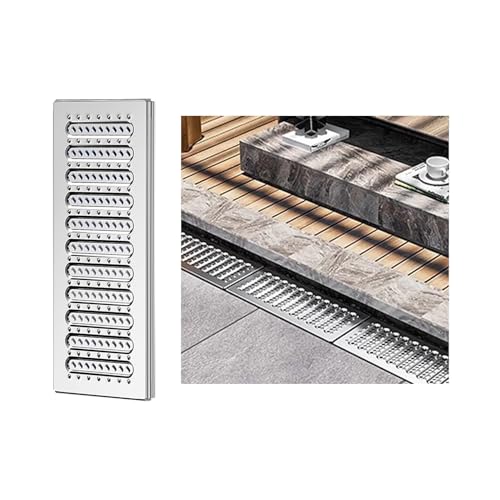 ZNQNDSR 0,05" Dicke Abflussgitterabdeckung, Außenentwässerungsgitter Mit Anti-Rutsch-Granulat Für Einfahrten, Küchen, Hofwege(22.8x7.8x0.98in) von ZNQNDSR