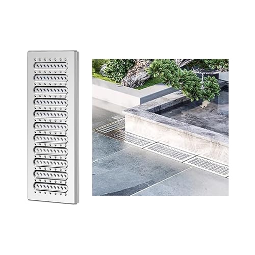 ZNQNDSR 201 Edelstahl-Entwässerungsgitterabdeckung Mit Rutschfestem Granulat Für Den Außenbereich Für Hof, Garage, Garten, Auffahrt(22.8x7.8x0.98in) von ZNQNDSR