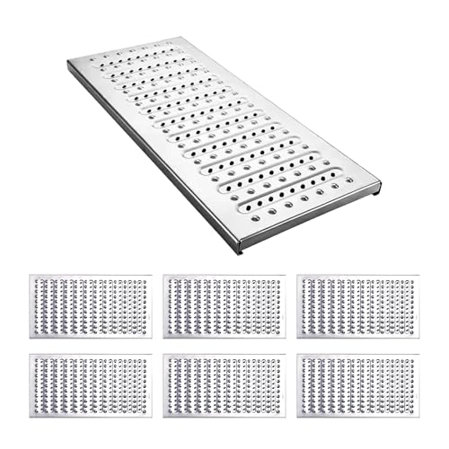 ZNQNDSR 304 Edelstahl-Entwässerungsgitter Für Den Außenbereich, 0,08 Zoll Dickes Entwässerungsgitter Mit Anti-Rutsch-Granulat Für Hof, Garage, Küche(22.8x5.9x0.98in) von ZNQNDSR