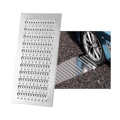 ZNQNDSR 304 Edelstahl Entwässerungsgitter Outdoor Anti-Rutsch-Gitter Ablaufabdeckung Für Hof Garage Garten Auffahrt(22.8x7.8x0.98in) von ZNQNDSR