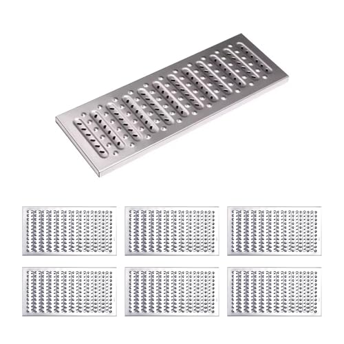 ZNQNDSR 6 PCS Drain Grate Cover 304 Edelstahl Outdoor Drainage Roste 0,05" Dick Für Hof Garage Garten Auffahrt(22.8x9.8x0.98in) von ZNQNDSR