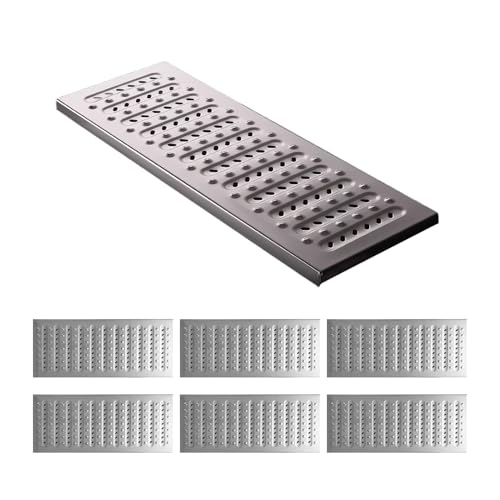 ZNQNDSR 6 Stück Drain Grate Cover 201 Edelstahl Anti-Rutsch-Entwässerungsgitter Für Garten Hof Gehweg Garage Einfahrt(22.8x11.8x0.98in) von ZNQNDSR