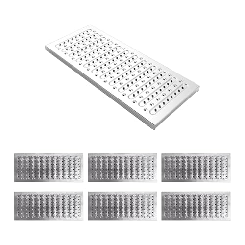 ZNQNDSR 6 Stück Drainagegitterabdeckungen Für Den Außenbereich, Edelstahl 304, Mit Anti-Rutsch-Granulat Für Hof, Garage, Garten, Einfahrt(22.8x9.8x0.98in) von ZNQNDSR