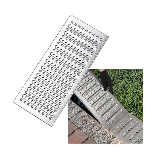 ZNQNDSR Entwässerungsgitter Mit Anti-Rutsch-Granulat 201 Edelstahl Rechteckige Abflussabdeckung Für Hof Garage Garten Auffahrt(22.8x13.7x0.98in) von ZNQNDSR