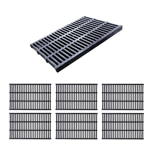 ZNQNDSR Kunststoff-Entwässerungsgitter Für Den Außenbereich, 6 Stück, Grabenentwässerungssystem Mit Rutschfestem Granulat Für Hof, Garage, Garten, Auffahrt(19.7x13.8x1.2in) von ZNQNDSR