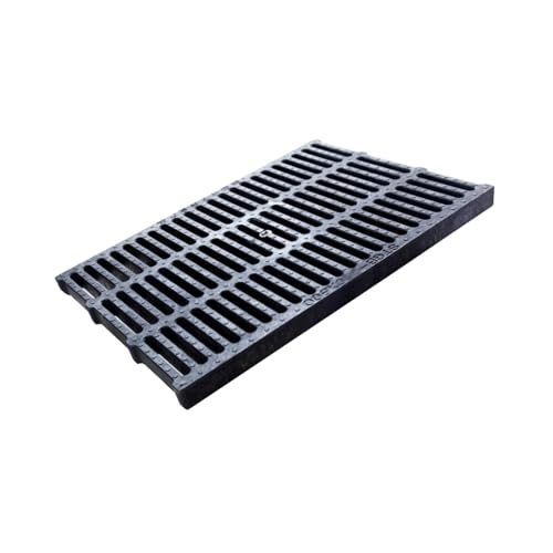 ZNQNDSR Schwarze Drainageabdeckung Aus Kunststoff Mit Rutschfestem Granulat, Entwässerungsgitter Für Die Auffahrt, Für Garten, Hof, Gehweg, Garage(19.7x15.7x1.2in) von ZNQNDSR