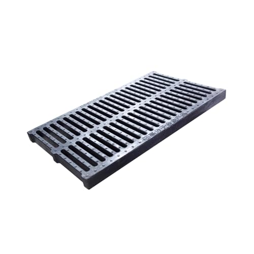 ZNQNDSR Schwarze Entwässerungsgitter Mit Rutschfestem Granulat, Kunststoff-Grabenabdeckungen Für Den Außenbereich, Für Höfe, Garagen, Gärten, Einfahrten(19.7x9.8x1in) von ZNQNDSR