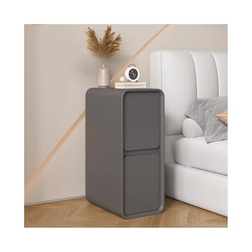 ZNQNDSR beistelltisch Schmaler Nachttisch Mit 2 Schubladen Aus Massivem Holz, Schmaler Nachttisch Für Schlafzimmer, Wohnzimmer, Wohnheim(Dark Gray,9x15x18in) von ZNQNDSR