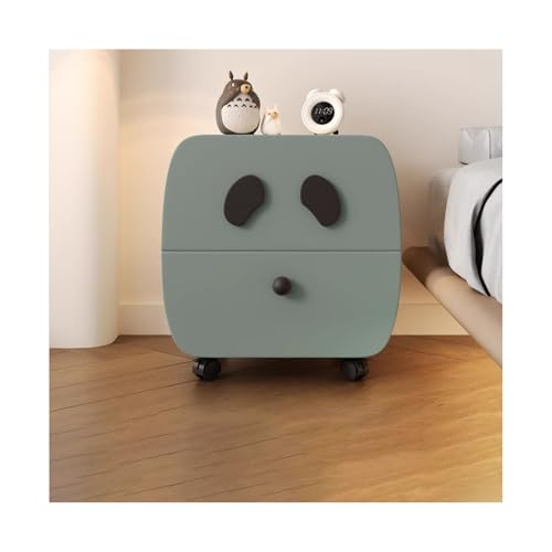 ZNQNDSR beistelltisch Schmaler Nachttisch Mit Universalrädern, Moderner Nachttisch Mit Vollständig Umwickeltem Leder Für Schlafzimmer Und Wohnheim(Green,15x15x18) von ZNQNDSR
