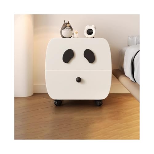 ZNQNDSR beistelltisch Schmaler Nachttisch Mit Universalrädern, Moderner Nachttisch Mit Vollständig Umwickeltem Leder Für Schlafzimmer Und Wohnheim(White,19x15x18) von ZNQNDSR