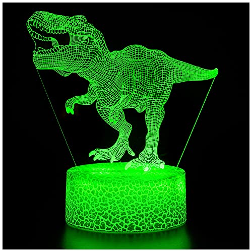 ZNZ 3D Lampe, LED Illusion Nachtlicht, 16 Farbwechsel 4 Models mit Remote & Smart Touch Stimmungslichter, Nachttischlampe Dinosaurier Geschenke für Männer Mädchen Jungen Kinder von ZNZ