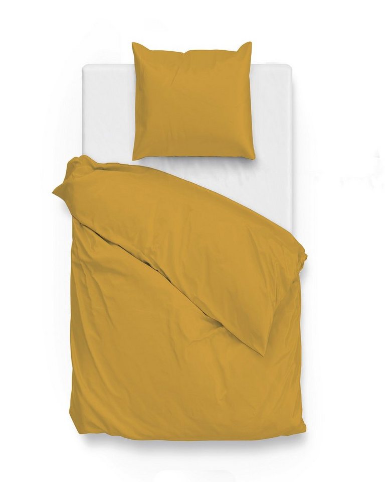 ZO HOME Bettwäsche Satinado 1 200x220cm 60x70cm Mako-Satin Ochre Gold, Bettbezug Kopfkissenbezug Set kuschelig weich hochwertig ZO HOME Bettwäsche Satinado 1 200x220cm 60x70cm Mako-Satin Ochre Gold, Bettbezug Kopfkissenbezug Set kuschelig weich hochwertig von ZO HOME