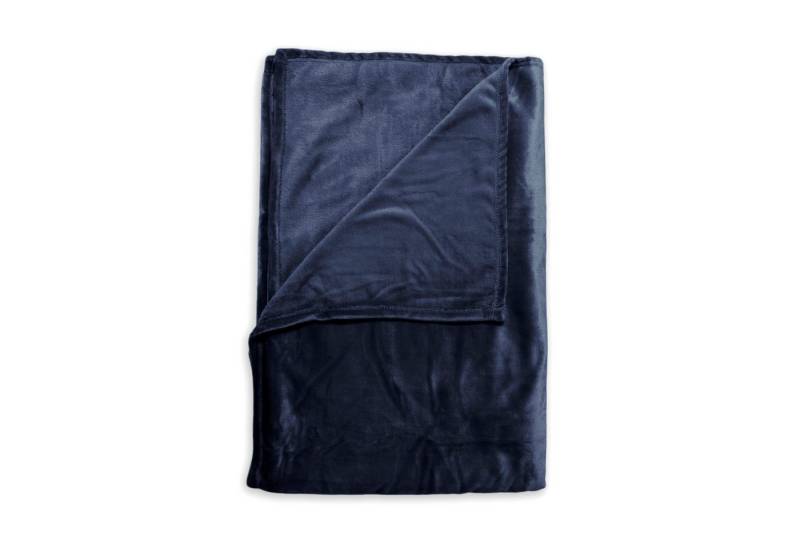 Wolldecke Cara Tagesdecke 140x200 Navy Blue Kuscheldecke 140x200 Navy-Blue Uni, ZO HOME, Kuscheldecke Tagesdecke von ZO HOME