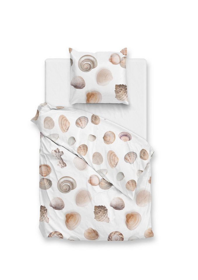 ZO HOME Bettwäsche Maritim, Renforcé, 2 teilig, Muscheln, weiß von ZO HOME