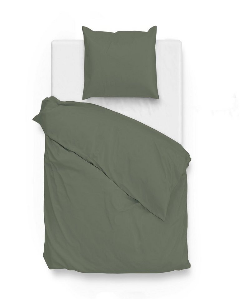 ZO HOME Bettwäsche Satinado 1 200x220cm 60x70cm Mako-Satin Army Green, Bettbezug Kopfkissenbezug Set kuschelig weich hochwertig von ZO HOME
