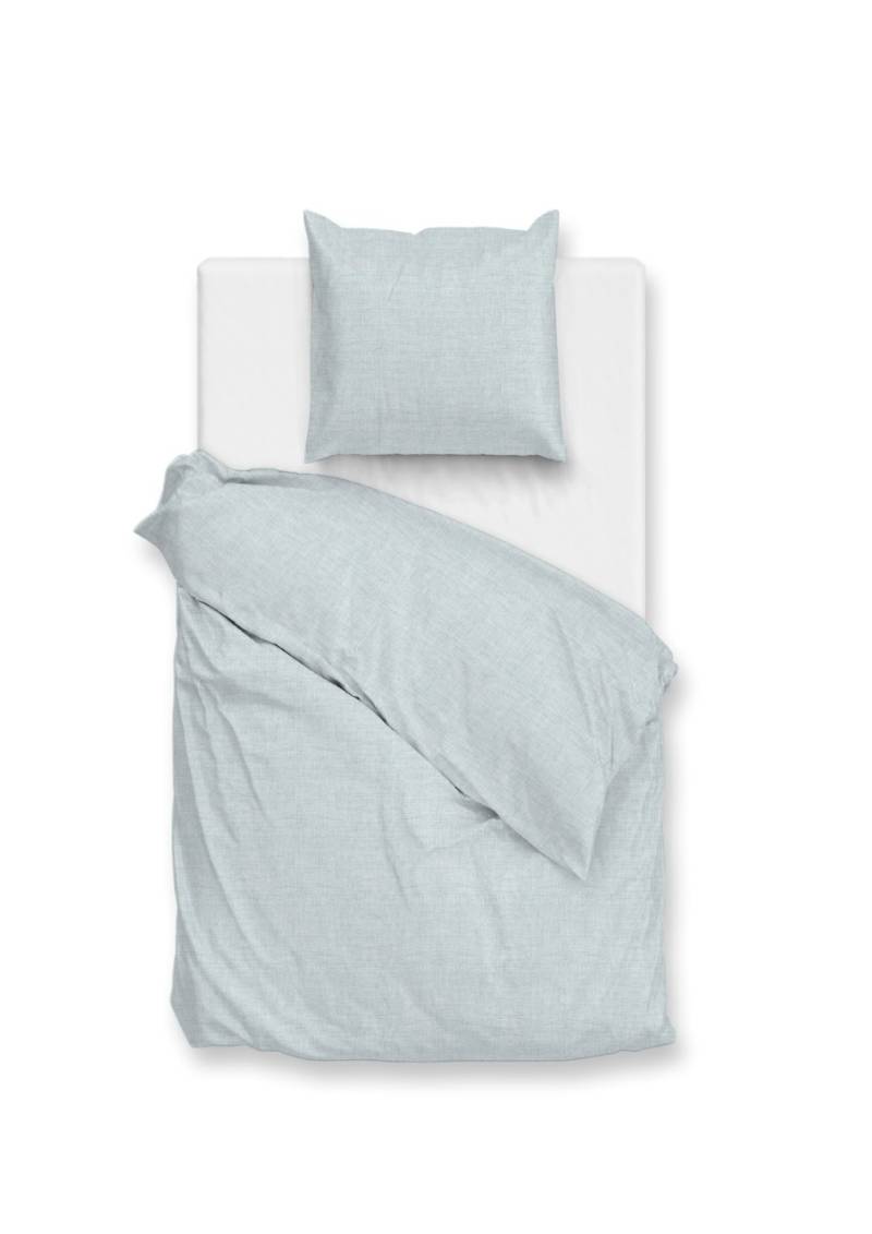 Zo! Home Flanell Bettwäsche 155x220 Flanella di Lino Mint green uni Melange grün von ZO! HOME