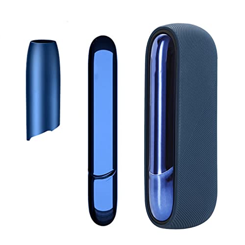 Silikonhülle kompatibel für IQOS 3.0 Duo, 3-in-1-Schutzhülle für E-Zigarettenhülle, Halter für elektronische Zigarette, Aufbewahrungstasche, Taschenbox mit 1 Kappe, 1 Hülle, 1 Seite (blau) von ZOANCC