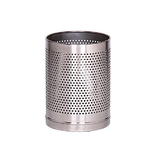 Abfalleimer, Durable Metall Runde Abfalleimer, Abfalleimer, Abfalleimer, Abfalleimer, Abfalleimer, Abfalleimer, Abfallkorb(Silber) von ZOAPDEBCE