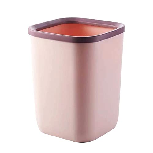Abfalleimer, Quadratische Küche und Wohnzimmer Mülleimer, 12L Abfalleimer Mülleimer für Badezimmer, Küchen, Home Offices(Pink) von ZOAPDEBCE