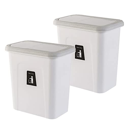 Abfalleimer Mülleimer 2 Stück Hängender Mülleimer mit Push Top Hängender Mülleimer Kleiner Abfalleimer mit automatischem Rücklaufdeckel zum Befestigen von Müllsack von ZOAPDEBCE