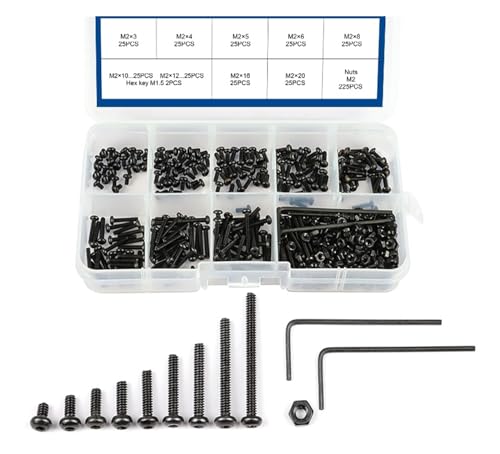 Expansionsschrauben Ankerschrauben, Sechskant-Innensechskant-Schraubenmuttern mit Halbrundkopf aus Kohlenstoffstahl m2 m2,5 m3 m4 m5 m6 200 PC(M2 452pcs) von ZOAPDEBCE