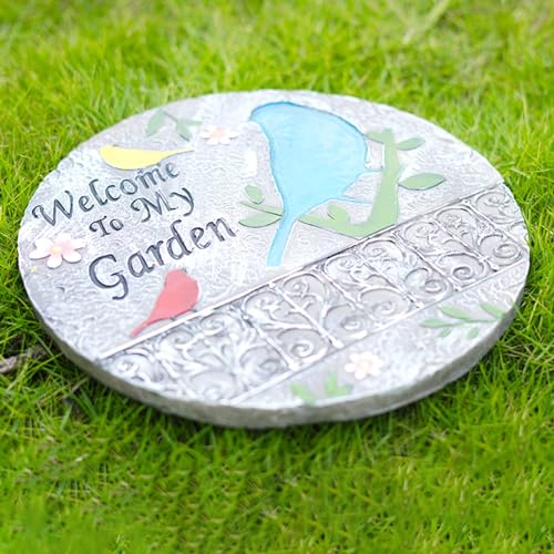 Runde Trittsteine Deko Gartensteine, Gartenhocker Birdie Motiv Runde Trittsteine Deko Gartensteine, Gartenhocker Birdie Motiv von ZOAPDEBCE