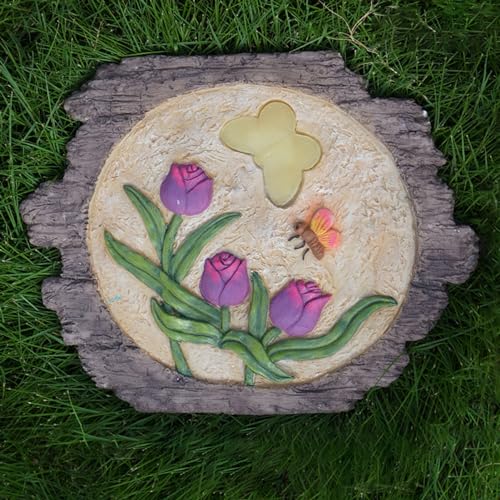 Runde Trittsteine Dekorative Gartensteine, Stepping Stone Modellierung von Baumstümpfen (Style4,3PCS) von ZOAPDEBCE