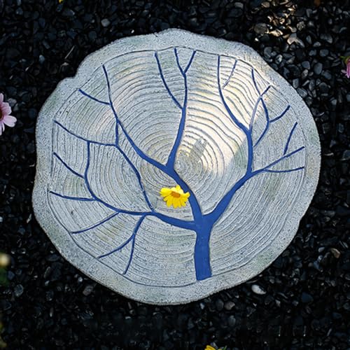 Runde Trittsteine dekorative Gartensteine, Tritthocker mit blauem Baumstampen(1PC) von ZOAPDEBCE