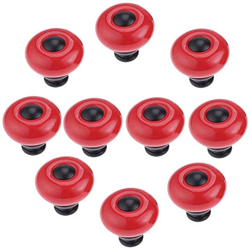 ZOAPDEBCE Keramikschrankknöpfe Schublade Pull -Griffe, Runde Schrankknöpfe(Rosso) von ZOAPDEBCE