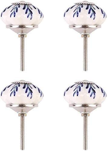 ZOAPDEBCE Keramikschrankknöpfe Schublade Pull -Griffe, Vintage Blumenknöpfe Blau und Weiß Keramik(Blue and White 2) von ZOAPDEBCE