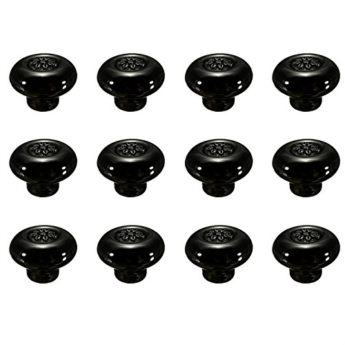 ZOAPDEBCE Keramikschrankknöpfe Schublade Pull -Griffe, Vintage Keramikknöpfe(Blackblack) von ZOAPDEBCE
