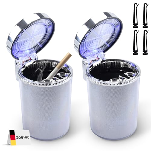 ZOBMIO Aschenbecher Auto, 2er Set, mit Deckel Auto Aschenbecher, Eingebautes Led-Licht, Versiegelt Flammhemmend, Hochtemperaturbeständig, Abnehmbar, Auto Aschenbecher mit Deckel für Auto ZOBMIO Aschenbecher Auto, 2er Set, mit Deckel Auto Aschenbecher, Eingebautes Led-Licht, Versiegelt Flammhemmend, Hochtemperaturbeständig, Abnehmbar, Auto Aschenbecher mit Deckel für Auto von ZOBMIO