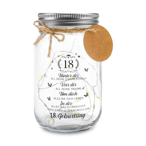 ZOBMIO Geschenke zum 18 Geburtstag Mädchen Junge,LED Flaschenlicht Geldgeschenk zum 18. Geburtstag Personalisierte Geschenkidee für Jugendliche, LED Flaschenlicht, Coole Party Deko Erwachsenwerden von ZOBMIO
