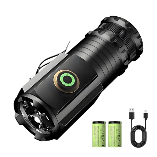 ZOBMIO LED Taschenlampe Mini Extrem Hell，5000 Lumen Aufladbar，5 Lichtmodi kleine Torch mit Magnete und Langer Betriebsdauer，3* Starke Lampenperlen，IPX6 Wasserdicht, für Camping，Wandern，Outdoor，Notfäll von ZOBMIO