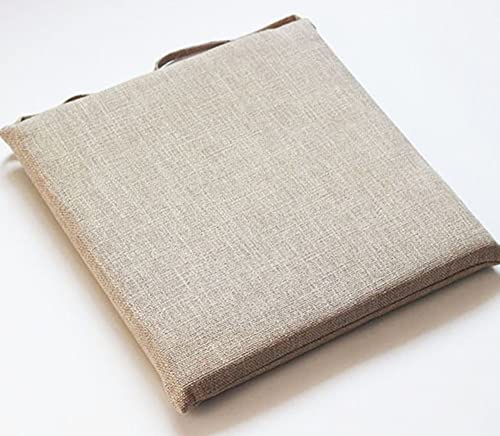 Stuhlkissen mit Bändern, Set mit 2 Sitzpolstern, rutschfestes Sitzkissen mit Reißverschluss, Sitzkissen, Stuhlpolster für Garten, Küche, Büro, Wohnzimmer, Esszimmer, 40 x 40 x 3 cm, Beige von ZOCIS