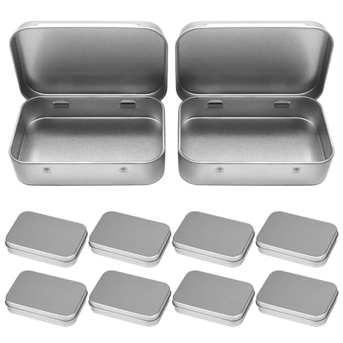 ZOCONE 10 Stück Metalldöschen, Blechdose mit Deckel Minibox Organizer Metallbox Mini Aufbewahrungsbox Schwarz Metalldosen mit Deckel für Zuhause Sügigkeiten Kleinen Gegenständen (95x60x21mm) von ZOCONE
