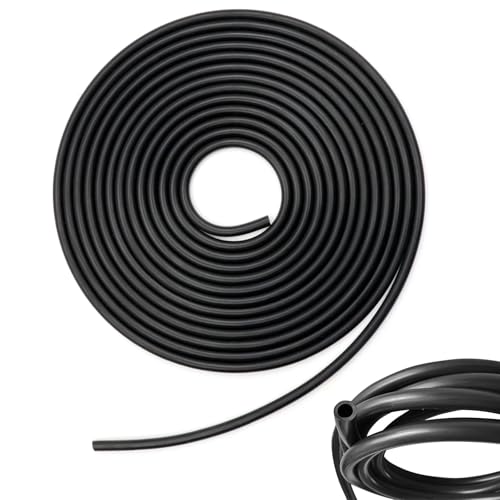 ZOCONE 4 Meter Benzinschlauch (4mm Innen, 8mm Außen) Kraftstoffschlauch Schwarz Silikonschlauch Hitzebeständiger Schlauch Unterdruckschlauch für Auto Traktor Motorrad Kleine Motoren von ZOCONE