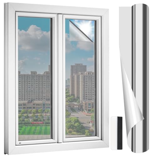 ZOCONE Sonnenschutzfolie Fenster Innen Selbsthaftend Spiegelfolie Fenster Sichtschutz Silber Fensterfolie Blickdicht von Aussen Thermofolie Sonnenschutz Verdunkelungsfolie UV Folie Fenster Hitzeschutz ZOCONE Sonnenschutzfolie Fenster Innen Selbsthaftend Spiegelfolie Fenster Sichtschutz Silber Fensterfolie Blickdicht von Aussen Thermofolie Sonnenschutz Verdunkelungsfolie UV Folie Fenster Hitzeschutz von ZOCONE