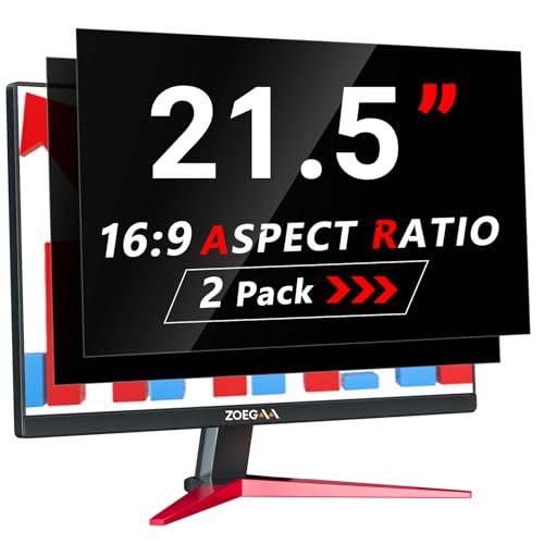 ZOEGAA 2 Stück Monitor Blickschutzfilter 21.5 zoll 16:9 Entwickelt und Produziert Fabrik,Abnehmbar und Anti-Blaulicht Blickschutzfolie für HP Dell Acer Asus Samsung Lenovo von ZOEGAA