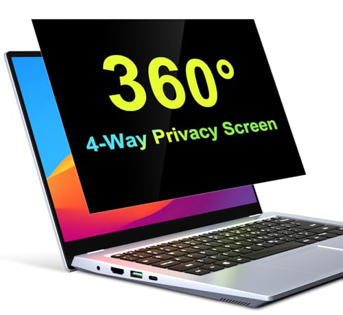 ZOEGAA 360° Blickschutzfolie Laptop 14 Zoll 16:10, Vierseitig Sichtschutzfolie 14 zoll,Anti Blaulicht Blendschutz Laptop Privacy Screen Sichtschutz Blickschutzfilter für Lenovo HP Dell Acer Asus von ZOEGAA