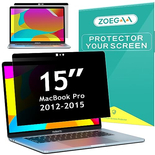 ZOEGAA Magnetische Blickschutzfolie für MacBook Pro 15 Zoll (2012-2015, Modell:A1278 A1286 A1398), Abnehmbare Sichtschutzfolie und Anti Blaulicht Blendschutz Sichtschutz Laptop Privacy Screen von ZOEGAA