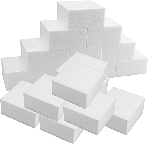 18 Stück 10 x 10 x 5 cm quadratische Schaumstoffblöcke, Styroporblöcke, for DIY-Kunst- und Bastelbedarf, Skulpturen, Modellieren, Blumenarrangements von ZOENAE